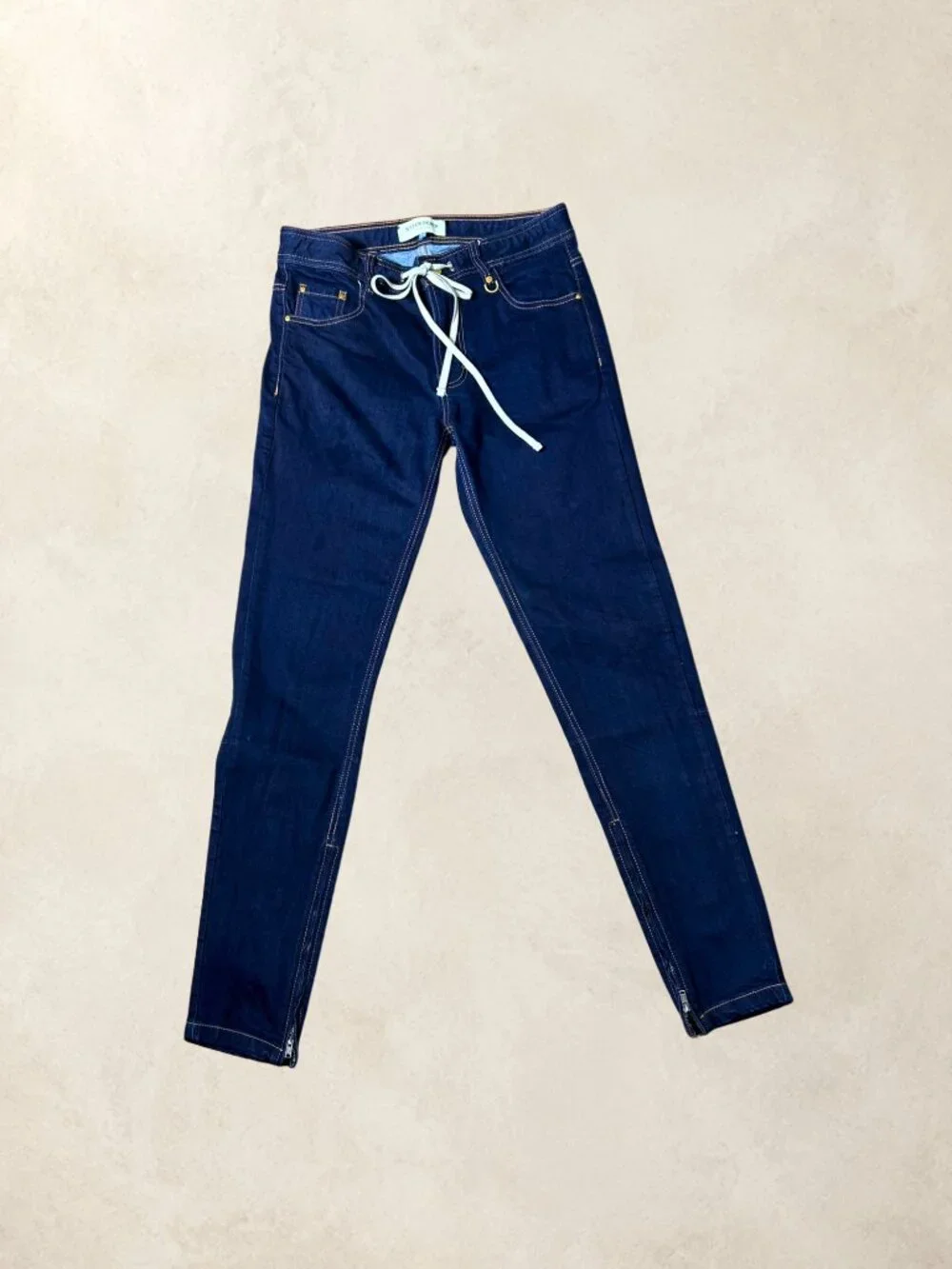 Hyper Denim Raw Indigo Stack Zipper Jeans Men's 34